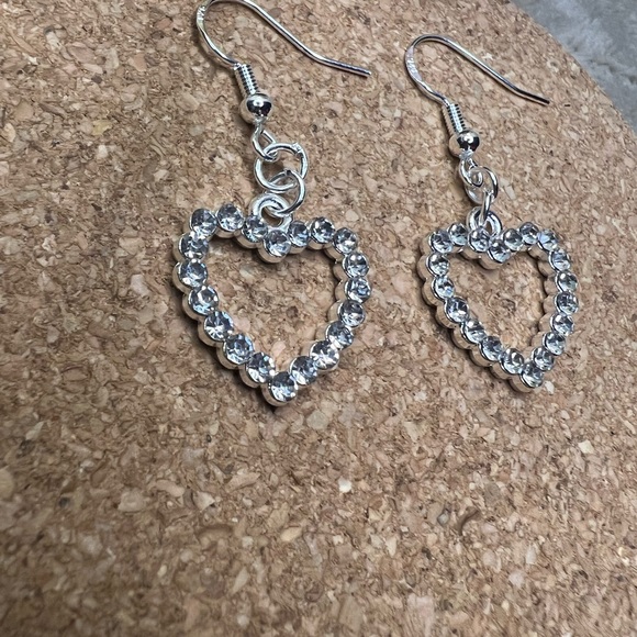 Silver Heart Earrings - Picture 2 of 3
